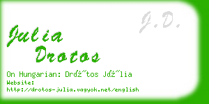 julia drotos business card